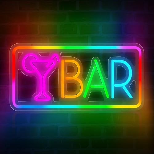 Image of Bar Neon Sign, LED Sign for Wall Decor, LED Neon Light Signs for Home, USB Powered Bar lights for Cocktails Man Cave Party Club, Christmas Gifts