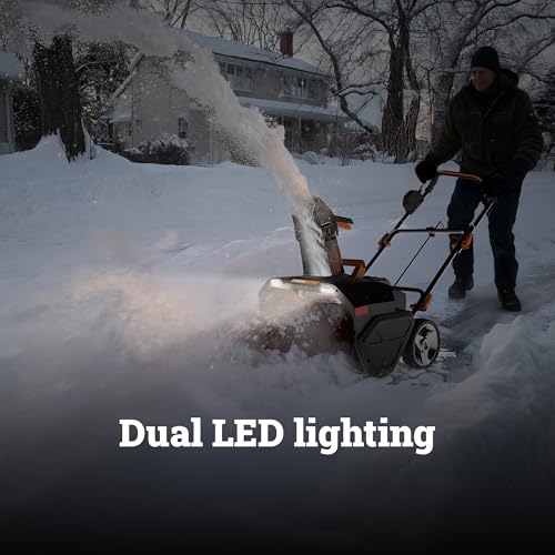 WORX 40V 20\" Cordless Snow Blower, Electric Snow Thrower for 6-Car Driveway, Snow Removal with Brushless Motor, 2 × 4.0 Ah Batteries & Charger Included, WG471 - Thumbnail 7