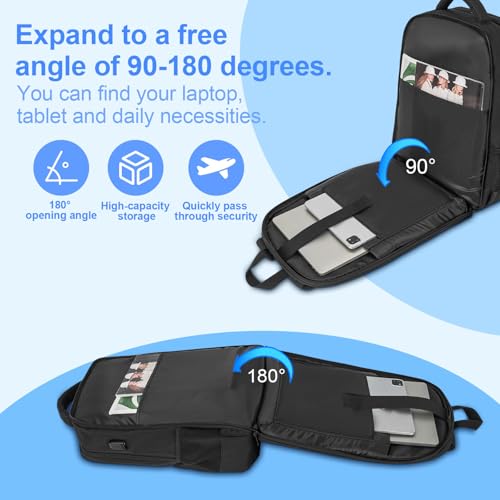 Image of ANILD Lunch Backpack, 17 Inch Laptop Backpack with Insulated Cooler Compartment for Men Women, Travel Work Computer Backpack