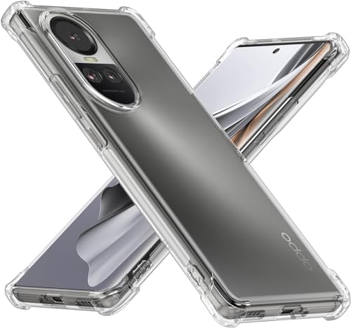 USTIYA Case for Oppo Reno 10 5G/Reno 10 Pro 5G Clear TPU Four Corners Protective Cover Transparent Soft