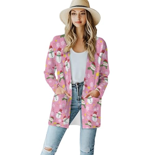 Image of Women's Open Front Cardigan Long Sleeve Loose Sweater Lightweight Soft Cardigan Jackets