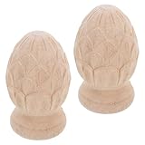 Robuste : les embouts de poteau en bois et les fleurons en bois pour escaliers assurent la stabilité de vos rampes, rendant l'utilisation quotidienne sécurisée tout en améliorant l'esthétique générale, les sommets de clôture sculptés à la main, les sommets de poteau en bois d'ananas