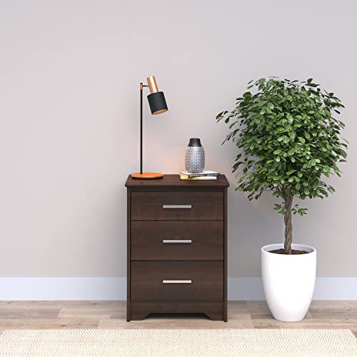 image for Prepac Coal Harbor Contemporary Tall Nightstand Side Table with 3 Draw