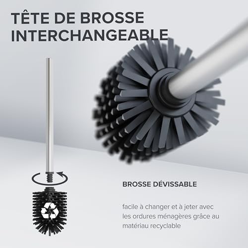 Brosse WC suspendue pour gain de place Ovimar Tranerodde silicone - 5
