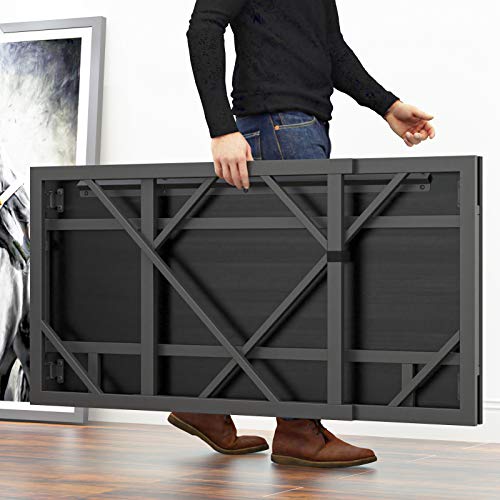 Image of Elephance Folding Desk Writing Computer Desk for Home Office, No-Assembly Study Office Desk Foldable Table for Small Spaces