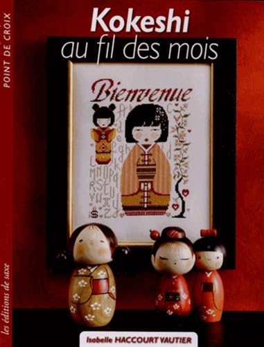 Kokeshi au fil des mois. Point de croix.