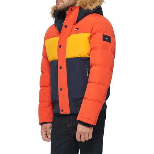Image of Tommy Hilfiger Men's Arctic Cloth Quilted Snorkel Bomber Jacket (Standard and Big & Tall)