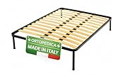 Leonardo - rete letto matrimoniale 160cmx190cm - prodotto 100% - doghe in legno multistrato con telaio in acciaio - prodotto ORTOPEDICO.