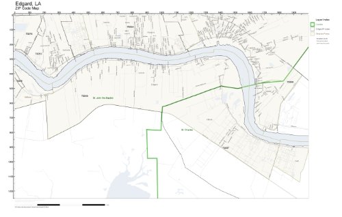 ZIP Code Wall Map of Edgard, LA ZIP Code Map Laminated