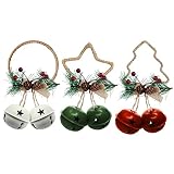 Kalopro Christmas Bell Door Hanger Wall Hanger Ornaments,Berry Matsuba Pinecones for Christmas Holid
