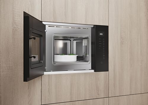 Microondas integrable Haier con interfaz táctil y boton de apertura no táctil negro 5