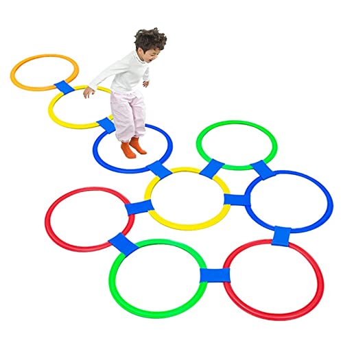 Hopscotch Ring Jogo educativo para crianças, conjunto de anel de hopscotch hopping, jogos sensoriais