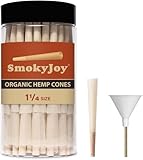 SmokyJoy 50 Pack 1 1/4 Size Cones - Pre Rolling Rolled Preroll Papers with Filter Tips and Packing Tubes Included