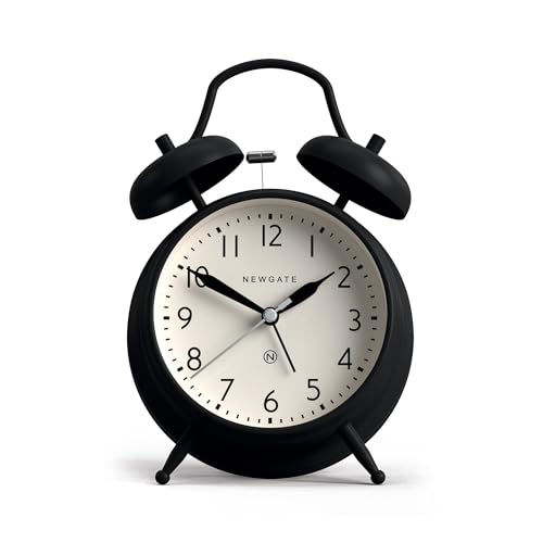 Newgate® Covent Garden sveglia | Classico orologio a doppia campana | Nero | Numeri facili da leggere | Ideale per comodino, scrivania o scaffale | Accessorio vintage contemporaneo
