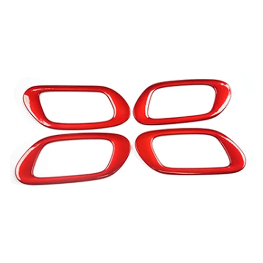 BOYOUS for Honda HRV HR-V 2016 2017 2018 2019 2020 2021 2022 4PCS ABS Red Style Inner Door Handle Bowl Frame Cover Trim Interior Decoration Accessories