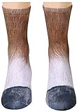 Tiaronics 3D Socks Unisex Adult Animal Paw Crew Socks - Sublimated Print (Horse)
