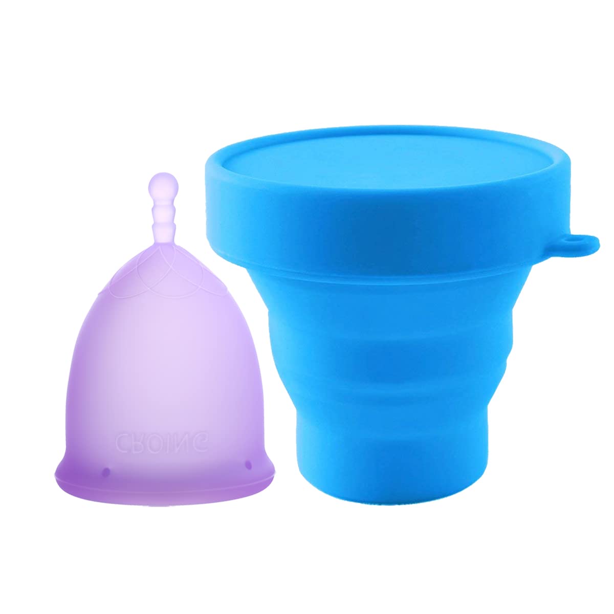 CROING 𝗖𝗼𝗽𝗽𝗲𝘁𝘁𝗮 𝗠𝗲𝘀𝘁𝗿𝘂𝗮𝗹𝗲 Coppetta Mestruale 2 Pezzi (Viola)