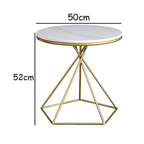 Table en marbre blanc et structure dorée au design géométrique - 7