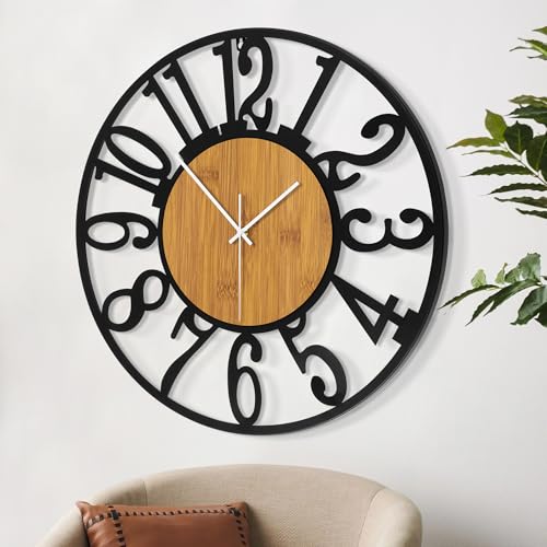 LEIKE-Large-Wall-ClocksSilentNon-TickingBattery-Operated-Rustic-Round-Modern-Big-Wood-Wall-Clock-for-Living-Room-BedroomKitchenFarmhouseOfficeHome-Decor LEIKE Large Wall ClocksSilentNon TickingBattery Operated Rustic Round Modern Big Wood Wall Clock for Living Room BedroomKitchenFarmhouseOfficeHome Decor