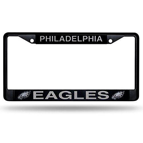 Rico Industries NFL Football Philadelphia Eagles Primary Black Chrome Frame with Plastic Inserts 12 x 6 Car/Truck Auto Accessory