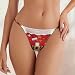 4TH N Low Rise Lace Thong, Christmas Santa Claus Costume, Seamless No-Show Underwear for Women, Soft & Breathable Comfortable Cheeky Fit