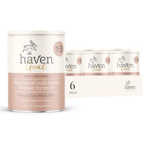 Haven Ziegenkleinkindformel, grasgefüttertes Ziegenmilchpulver für Kleinkinder mit Probiotika, Präbiotika, Lutein und Omega 3 Dha, einfache Verdauungsformel, gentechnikfrei, hergestellt in Amerika