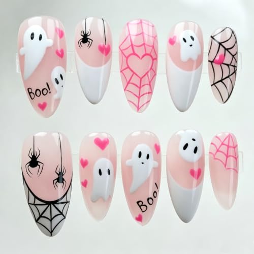 24Pc Halloween Press On Nails French Tip