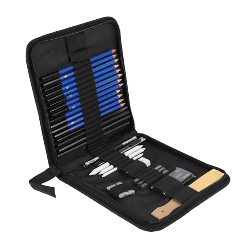 BEBEMOKO Art Supplies Kit 33-Piece Drawing and Sketching Pencil Set Pencils for Sketching for Classroom