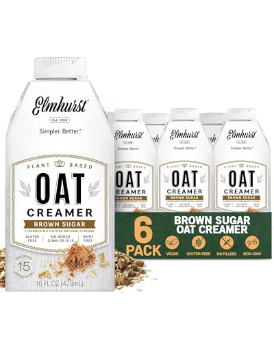 Elmhurst 1925 Brown Sugar Oat Creamer - 16 Ounce (Pack of 6), Vegan