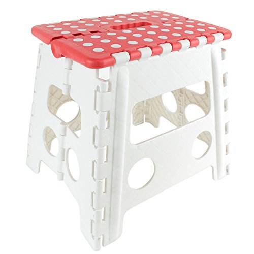 JE CHERCHE UNE IDEE KB5689 Marche Pied Pliable Coloris ALEATOIRE, Plastique, Blanc/Rouge/Vert/Gris, 30 x 22 x 32,5 cm