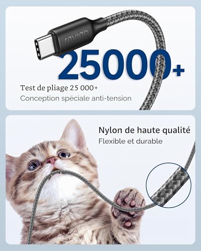 RAVIAD Cable USB C Long[4M]USB C vers USB Charge Rapide 3.1A Cable Chargeur – vue 5