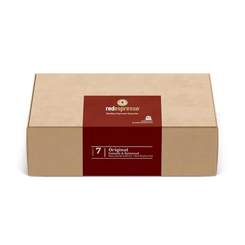 Red Espresso Rooibos (Rotbusch) Tee (50 Aluminium Kapseln) - kompatibel mit Nespresso, 100% Natürlich, Vegan, Glutenfrei, Ohne Zuckerzusatz