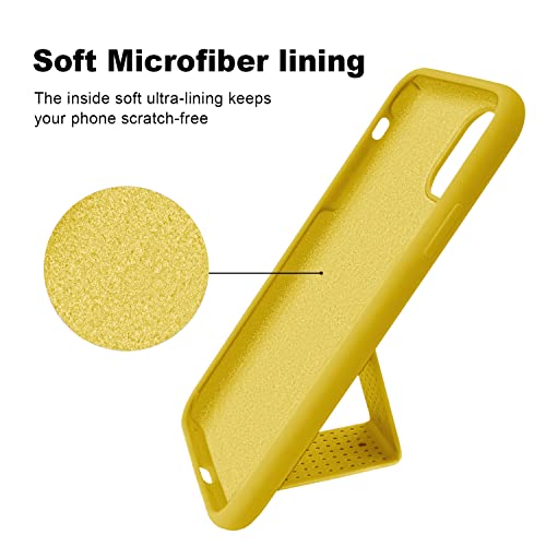 Coque silicone iPhone 11 jaune support vertical horizontal