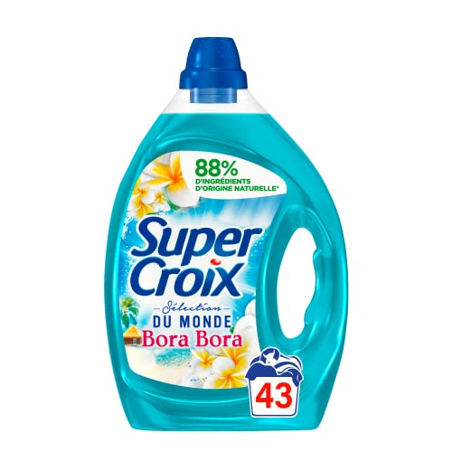 Super Croix Bora Bora – 43 Lavages (2.15L) – Lessive Liquide Parfumée – Fleur de Monoi & Lait d Aloe