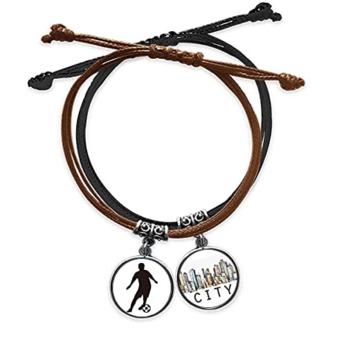 Bracelet football de sidi avec corde ajustable et chaîne de main en cuir robuste