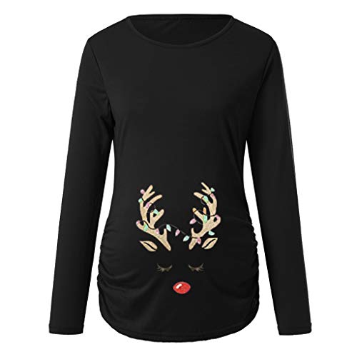 Preisvergleich Produktbild Allence Damen Drucken Weihnachten Lange Ärmel Mutterschaft Oben Schwangerschaft Kleider Langarm Stillshirt Mama Schwangerschaft Kleidung Umstandsmode T-Shirt