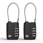 TSA008 Luggage Locks, [Security Upgrade][2 Pack] Diyife 4-Digit Code Padlock with Open Alert Indicator & Flexible Cables, Resettable Combination Padlocks, Small Round Travel Locks for Suitcases Case