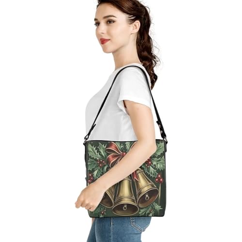 Image of HUGS IDEA Boho Bags for Women Leather Handbag Shoulder Bucket Crossbody Purse