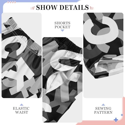 ZZXXB Fuck Print Boys Long Pants Soft Trousers Elastic Waist Kids Lounge Bottoms with Pockets S-XL4