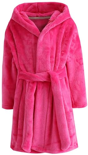 Image of Kid Fleece Hooded Robes Girls Bathrobes Boys Soft Plush Sleepwear Toddler Fuzzy Pajamas