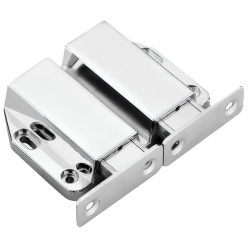 Chrome Finish Magnetic Push-to-Open Latch, Zinc Alloy for Cabinets, Mailbox, Ideal for Double Doors and Glass Cabinets