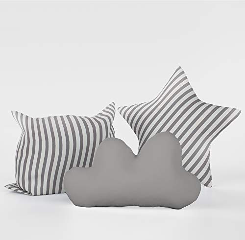 Elfique New 7019-117213 - Juego de Cojines, Color Gris