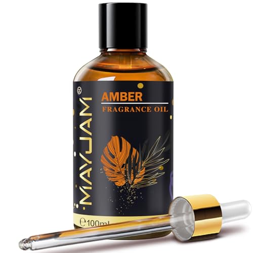 Amber Fragrance Oil Essential Oil MAYJAM 3.38FL.OZ Amber Oil for Diffusers for Home Long Lasting Scented Oils for Soap Candle Making - 100ML