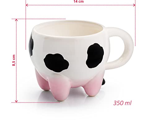 Caneca de cerâmica Vaquinha Mimosa Malhada 3d - 350 ml