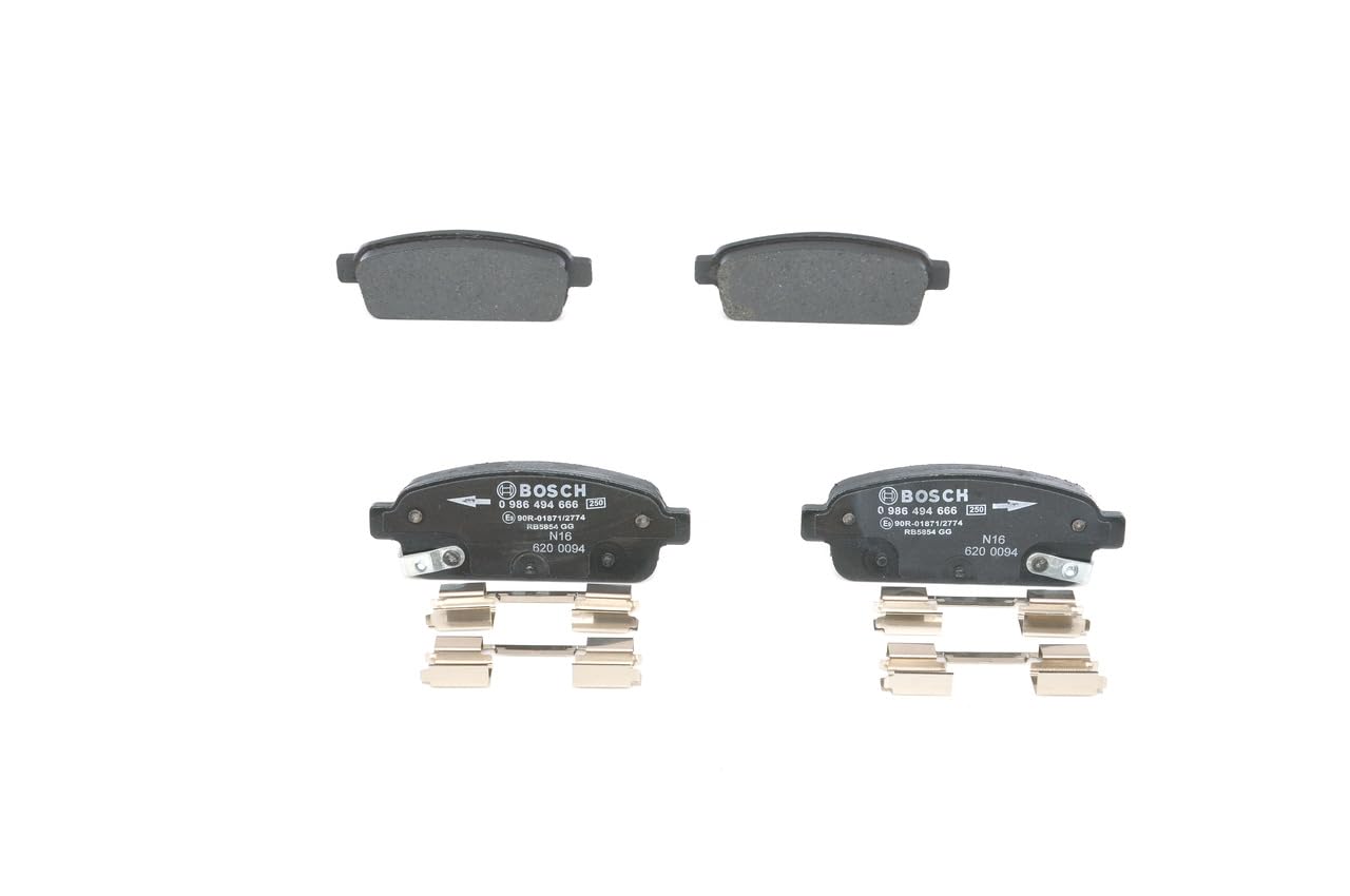 Bosch BP1357 - Pastiglie Freni Auto, Asse Posteriore - Qualità Bosch - Riduzione del Rumore e della Polvere - Certificazione ECE-R90 - Senza Rame - 1 Confezione da 4 Pastiglie