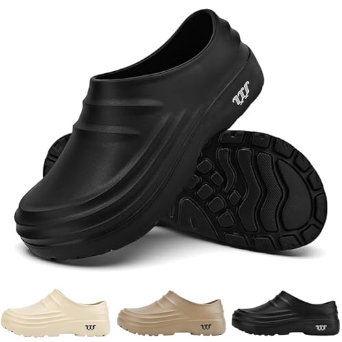 HANYILI 2025 nuevos Zapatos de Chef para Hombres y Mujeres, Zuecos Antideslizantes Resistentes al Aceite para Mujeres, Zapatos de Trabajo, Zapatos de Enfermera Impermeables de Cocina (UE-36,Negro)