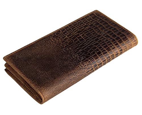 ALAKA 3D Alligator Pattern Genuine Leather Mens Wallets2