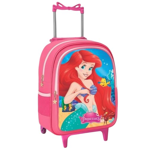 Mochila Rodinha Feminina Escolar Infantil Menina Reforçada Grande Grande Juvenil Bolsa Passeio Viagem Criança (Ariel)