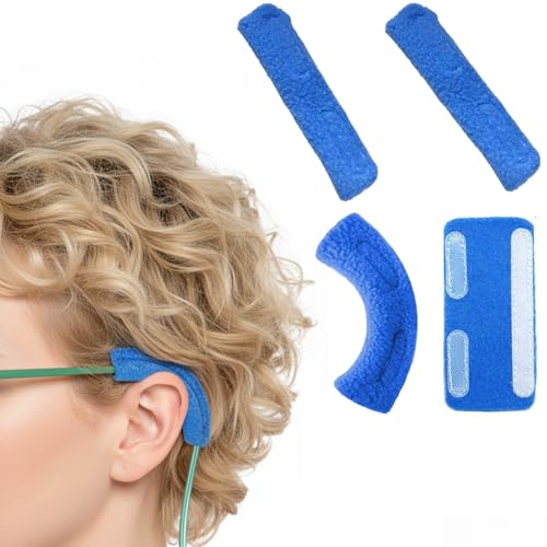 4 Pieces Nasal Cannula Ear Cushions Ear Protectors for Oxygen Tubing Oxygen Cannula Face Soft Cover for Oxygen Users Prevent Indentation Discomfort Blue