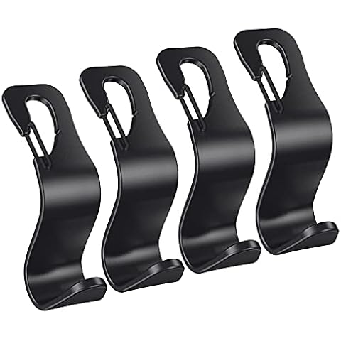 Car Seat Hooks, Headrest Hooks for Purses Groceries Bags with Metal Lock, 4 Pack Car Purse Holder Cover